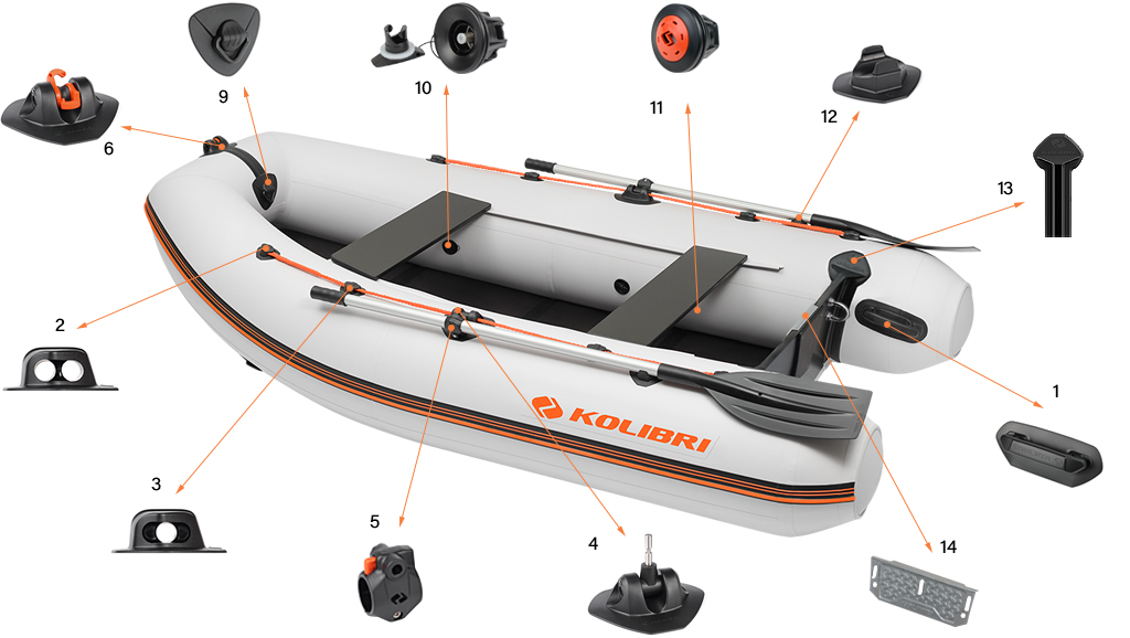 Motorbootbeschläge Kolibri KM-280DL