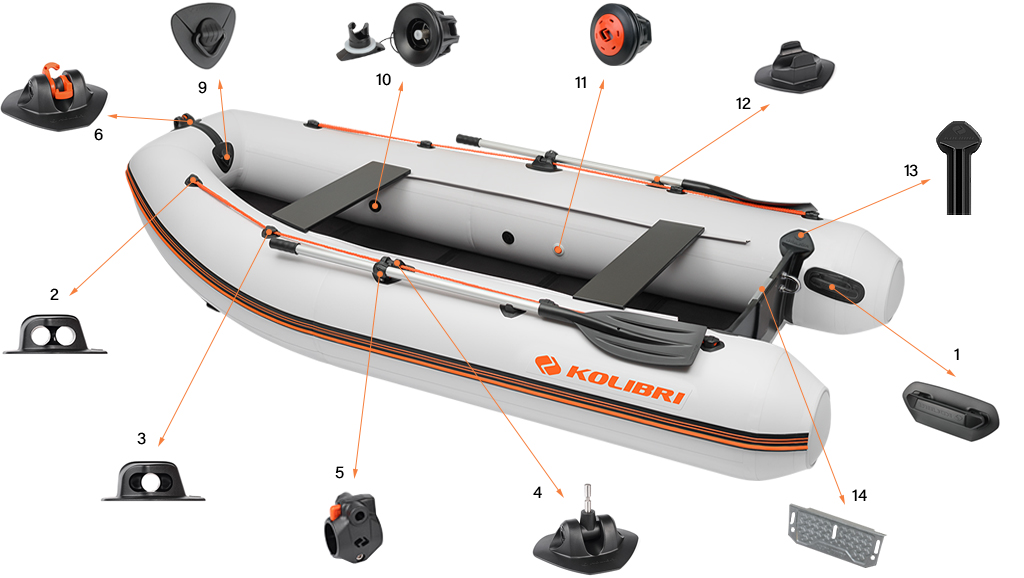 Motorbootbeschläge Kolibri KM-330DL
