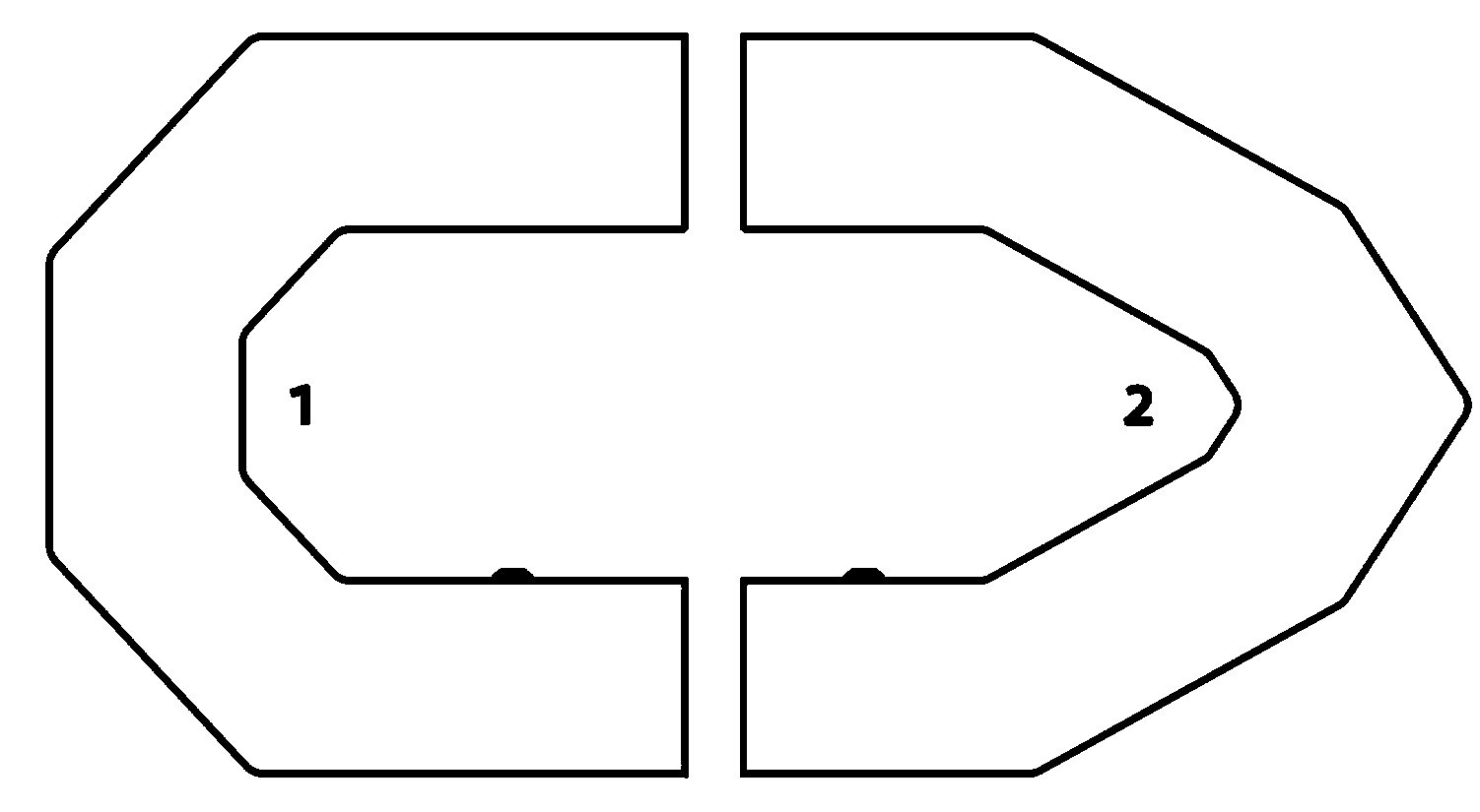 Schema der Abteile der aufblasbaren Ruderboote Kolibri K T Profi
